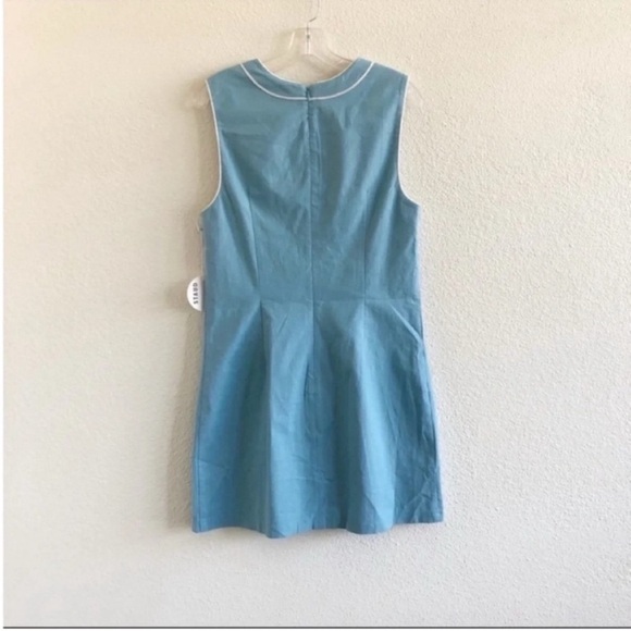 Staud Allison Linen Mini Dress Light Blue NWT - Picture 5 of 11